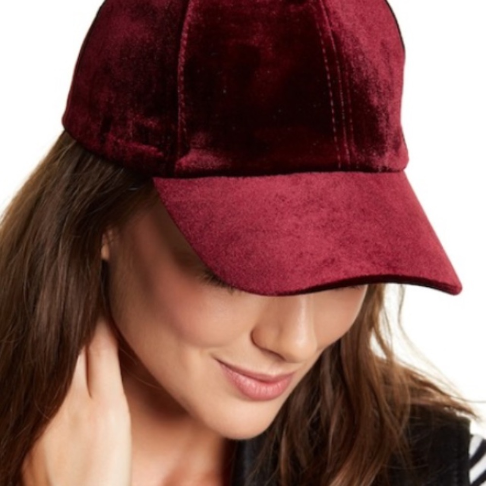3/$20 Maroon Metallic Velour Baseball Hat - Picture 4 of 6